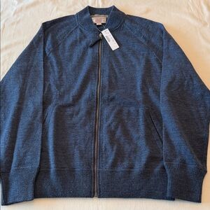 J. Crew Men's Blue Zip-Up Sweater NWT